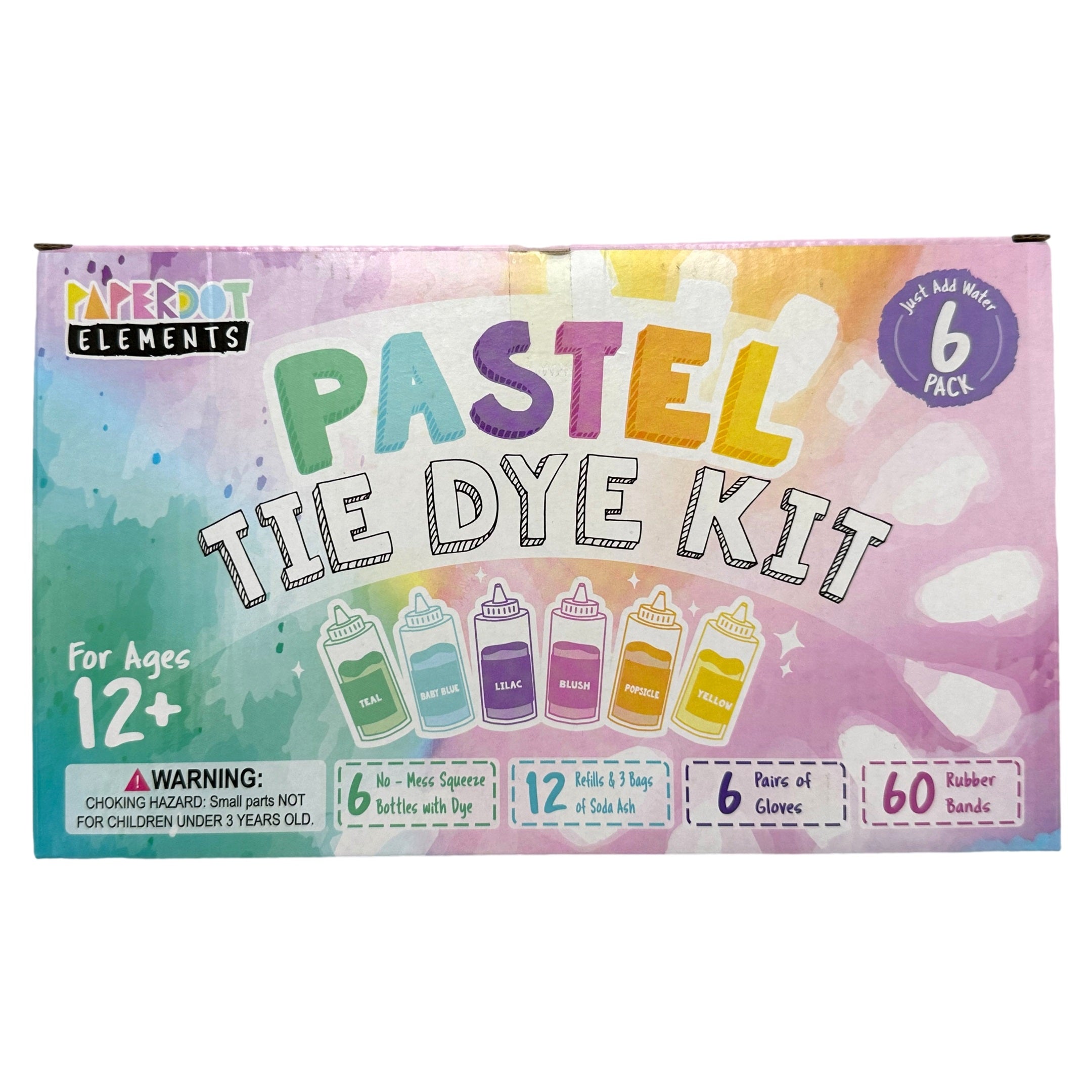 Pastel tie dye kit box.